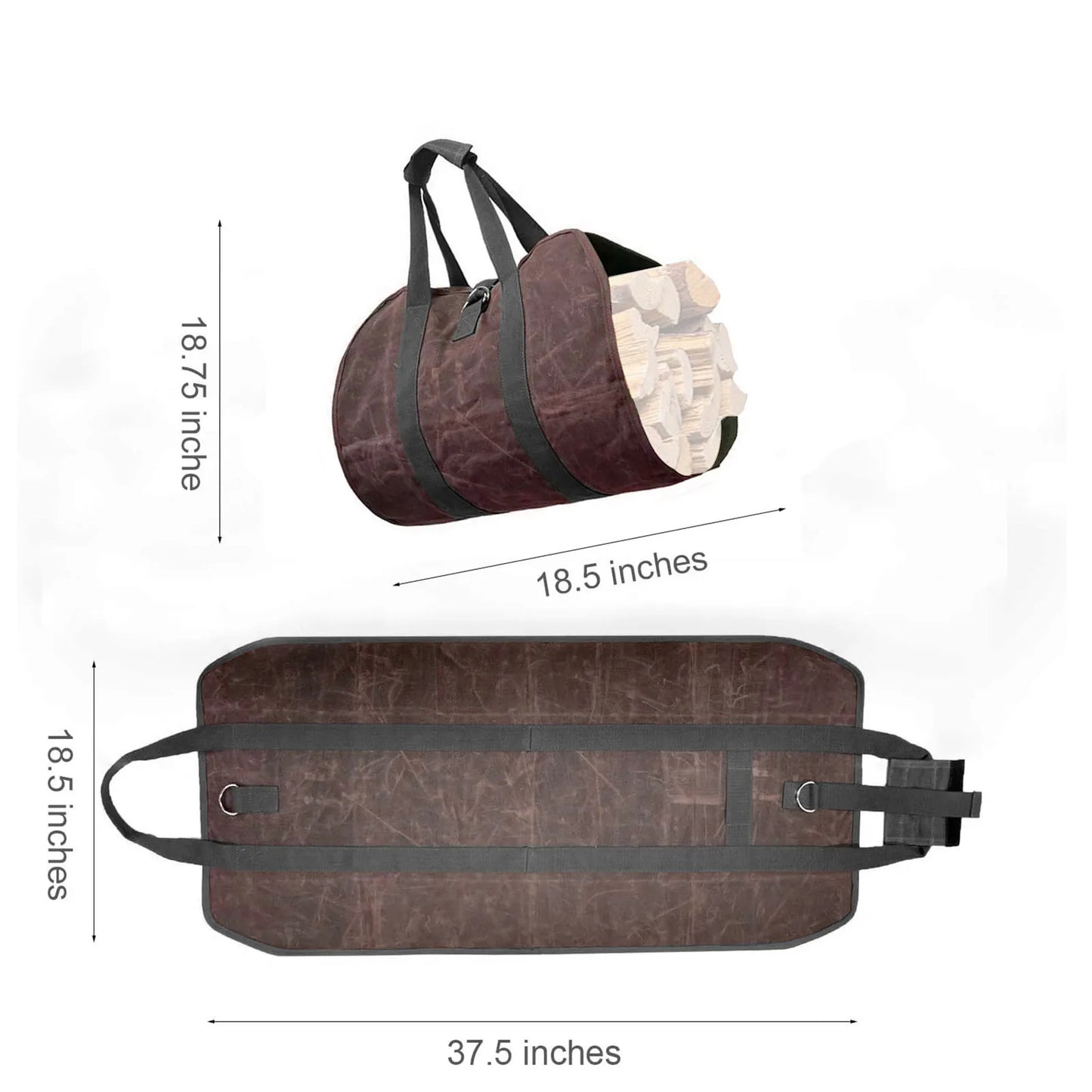 Highquality Supersized Canvas Firewood Carrier Log Carrying Bag