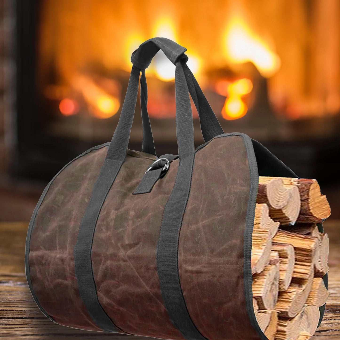 Highquality Supersized Canvas Firewood Carrier Log Carrying Bag