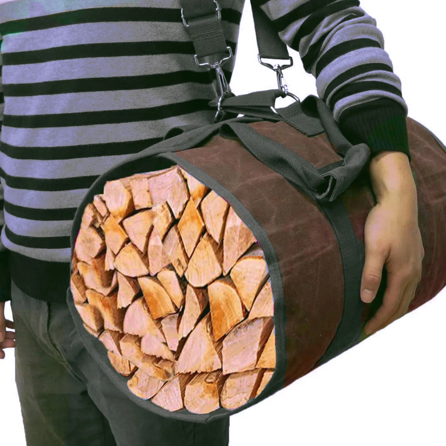 Highquality Supersized Canvas Firewood Carrier Log Carrying Bag