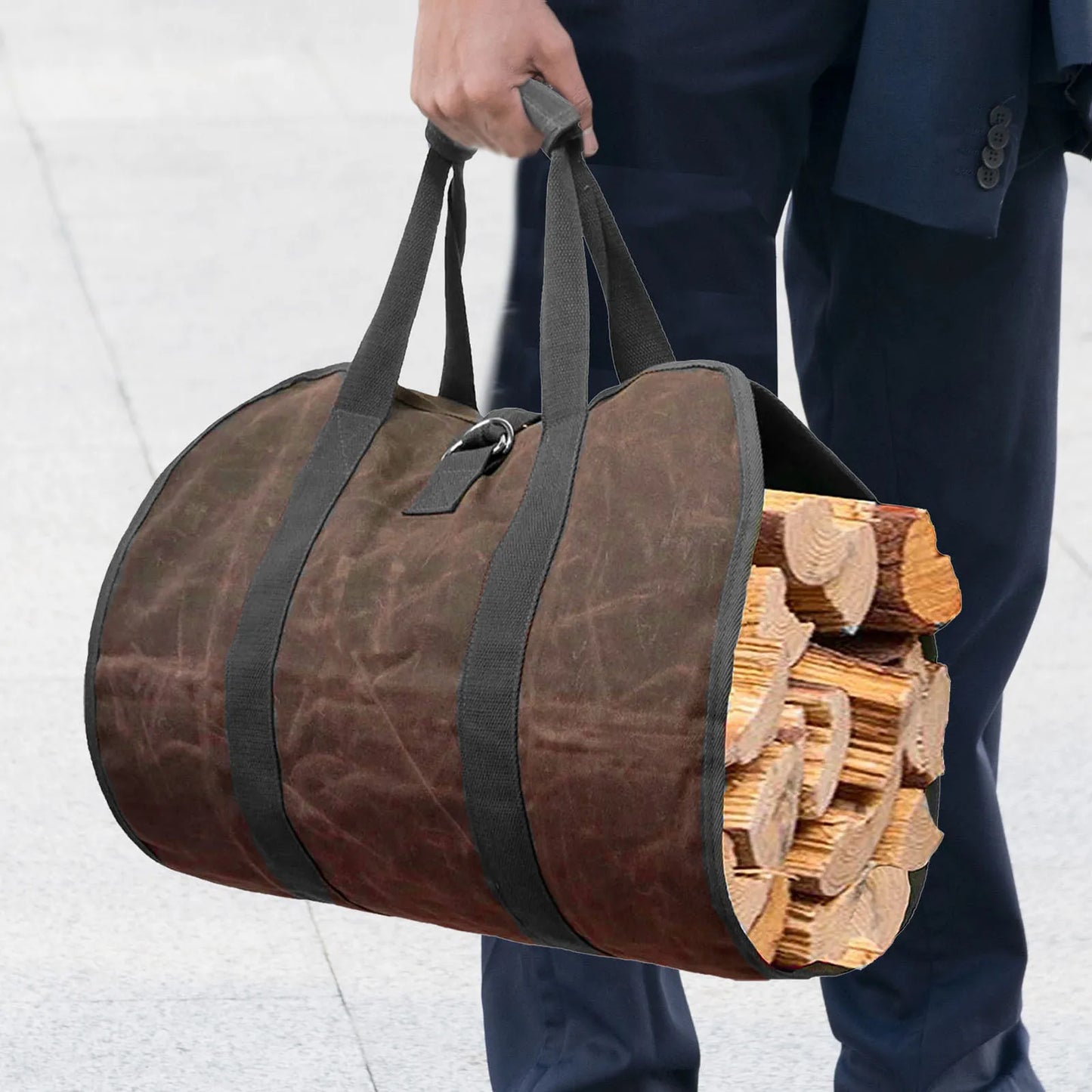 Highquality Supersized Canvas Firewood Carrier Log Carrying Bag