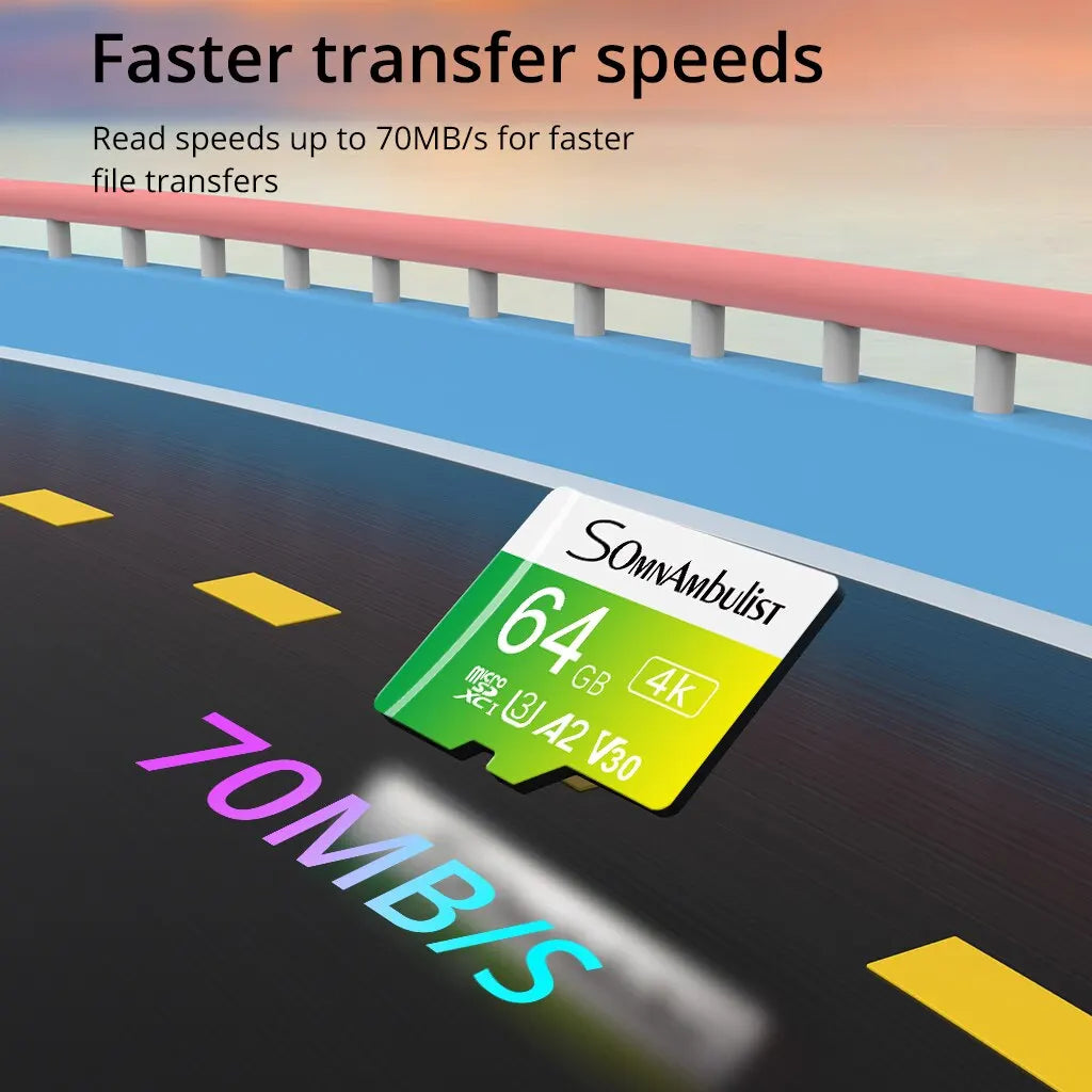 SomnAmbulist Micro SD Card 64GB High Speed Memory Card