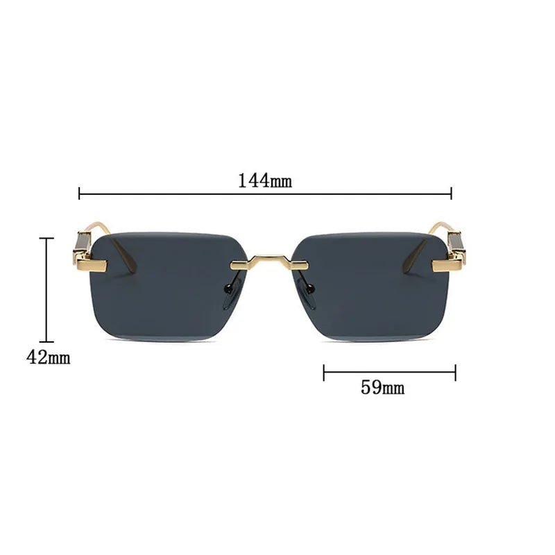 Square Sunglasses Women 2024 Rimless Sunglasses For Men