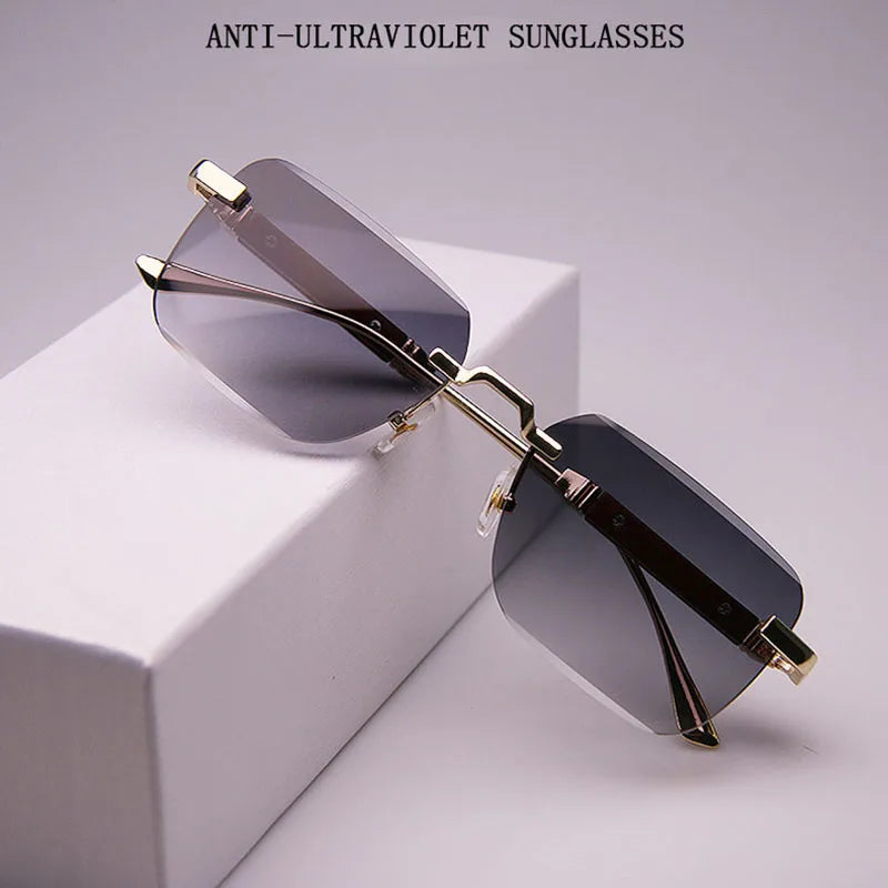 Square Sunglasses Women 2024 Rimless Sunglasses For Men