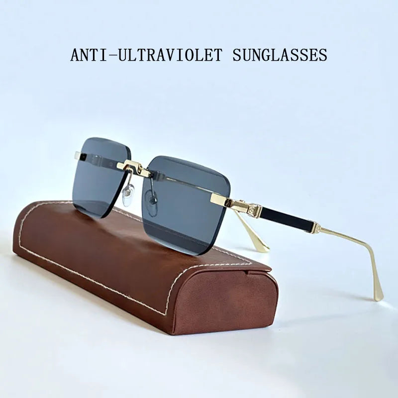 Square Sunglasses Women 2024 Rimless Sunglasses For Men