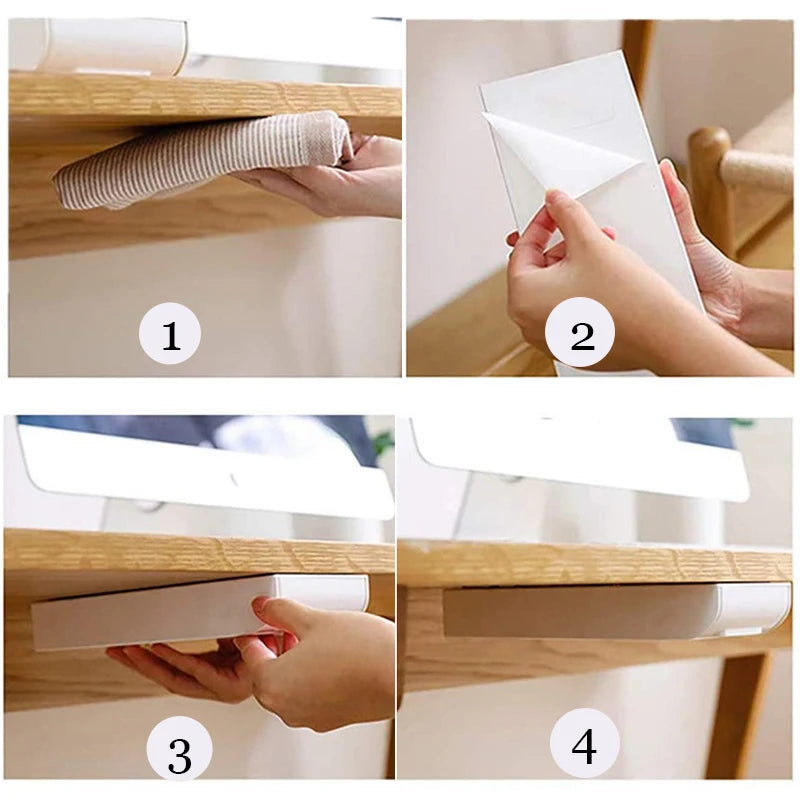 Creative Hidden Drawer Organizer No Punch Holes Under Desk Stationery