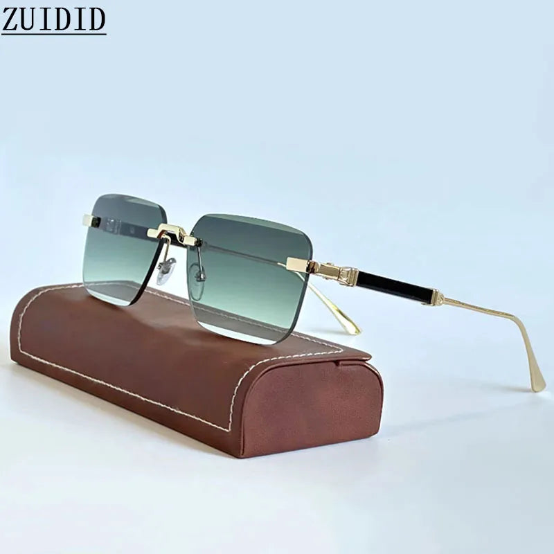 Square Sunglasses Women 2024 Rimless Sunglasses For Men