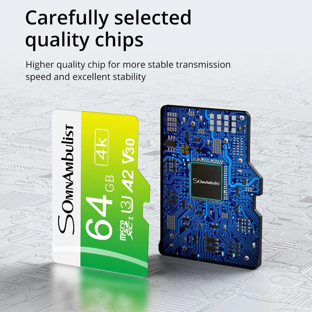 SomnAmbulist Micro SD Card 64GB High Speed Memory Card