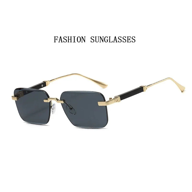 Square Sunglasses Women 2024 Rimless Sunglasses For Men